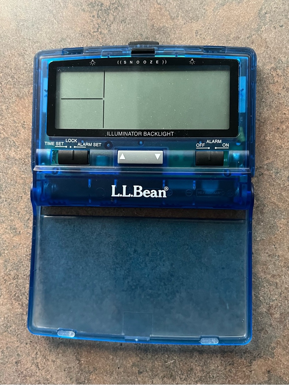 L.L.Bean Translucent Blue Digital Travel Alarm Clock